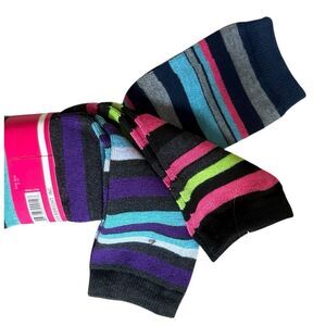 Three Pairs Everbright Fashion Knee High Womens Striped Socks